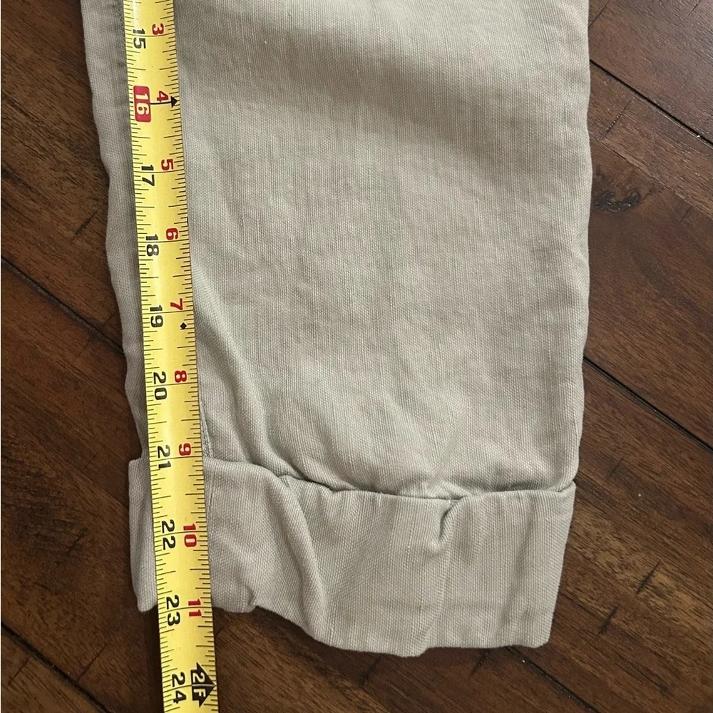 Aritzia Wilfred Pants Allant Sage Green Linen Blend Drawstring Size 4